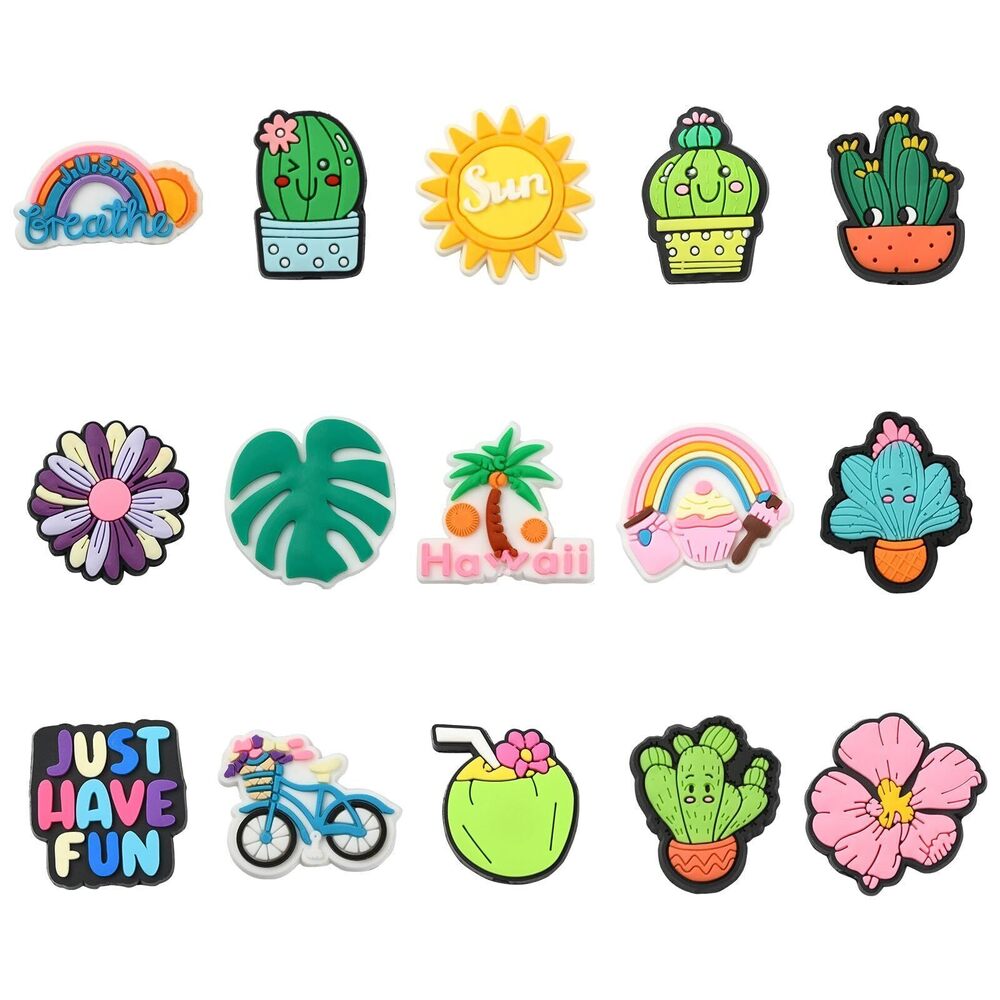 8131 30 pcs Mixed Shapes Summer-Themed Focal PVC Plastic Beads Sets Hawaii